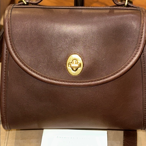 Coach Brown Leather Satchel with Gold Turn lock - in like new condition - Picture 8 of 11